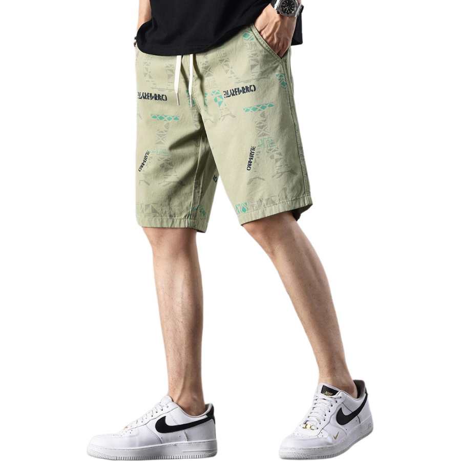 Tonlion Casual Shorts Men's Army Green