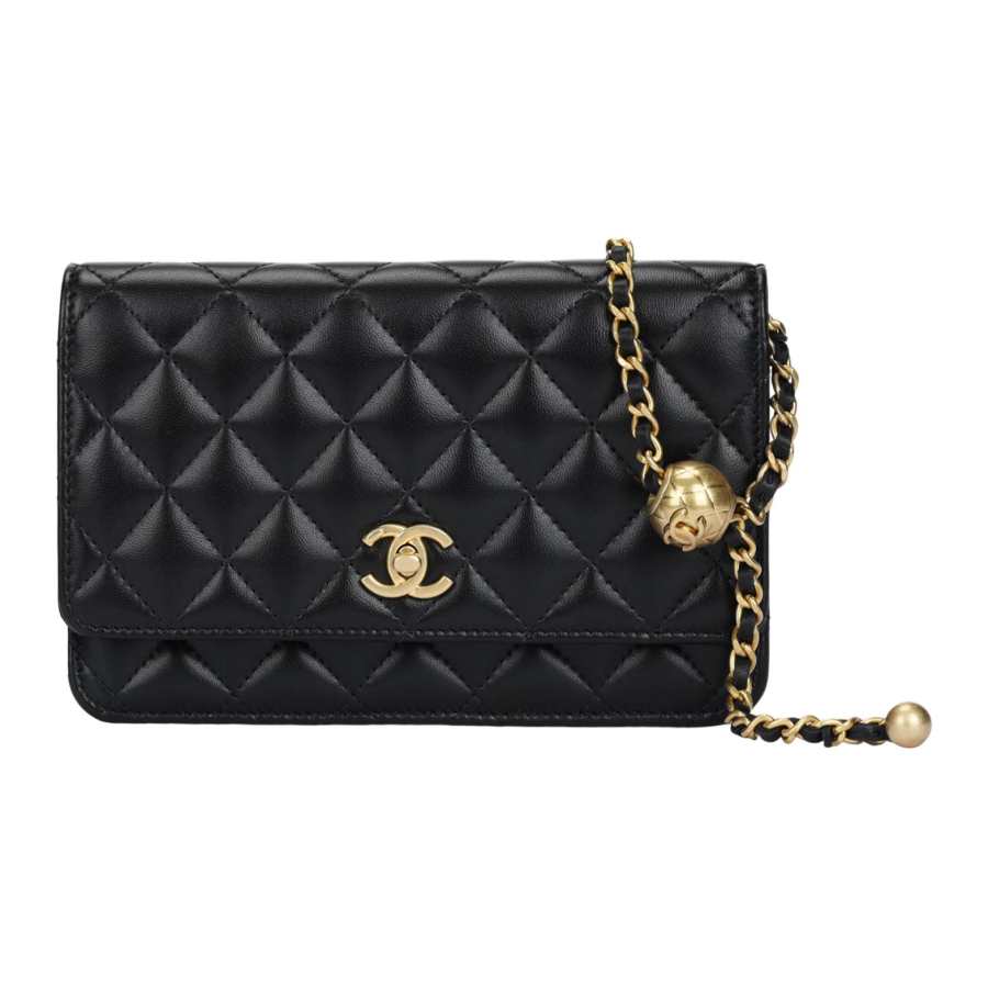 CHANEL CHANEL Classic Wallet On Chain Lambskin Black