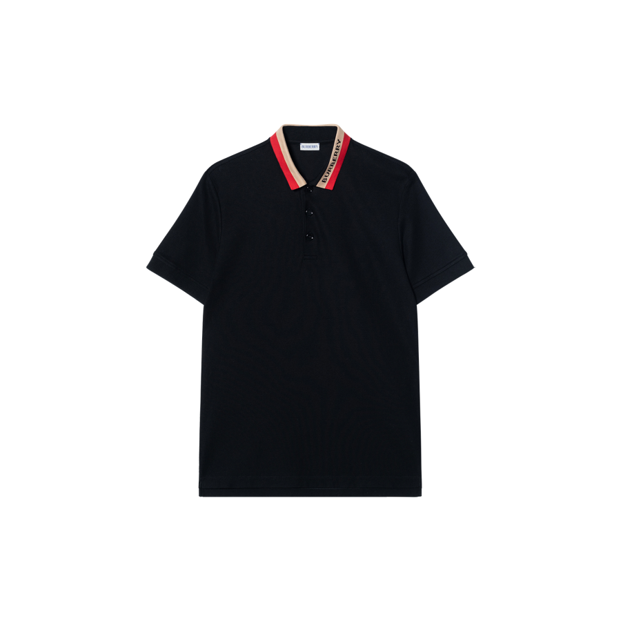 Burberry Logo Intarsia Knit Short Sleeved Polo Shirt