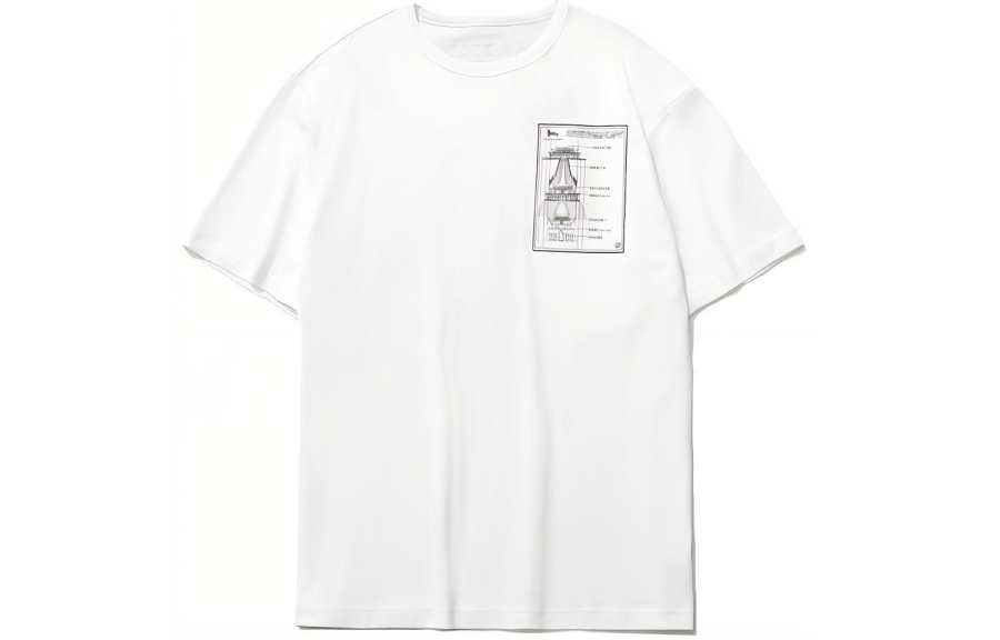 Li-Ning Li Ning T Shirts Men's White Crew Neck Moderate Straight Fit