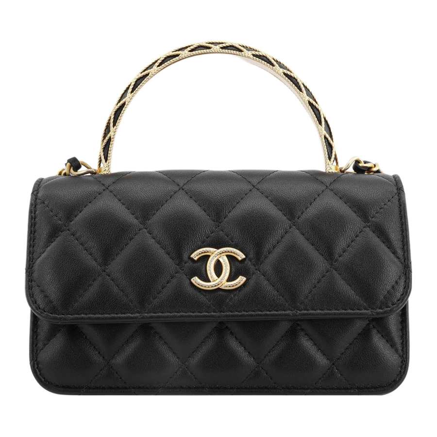 CHANEL Classic Flap CF Sheepskin Shoulder Bag, Crossbody Bag Women's Black