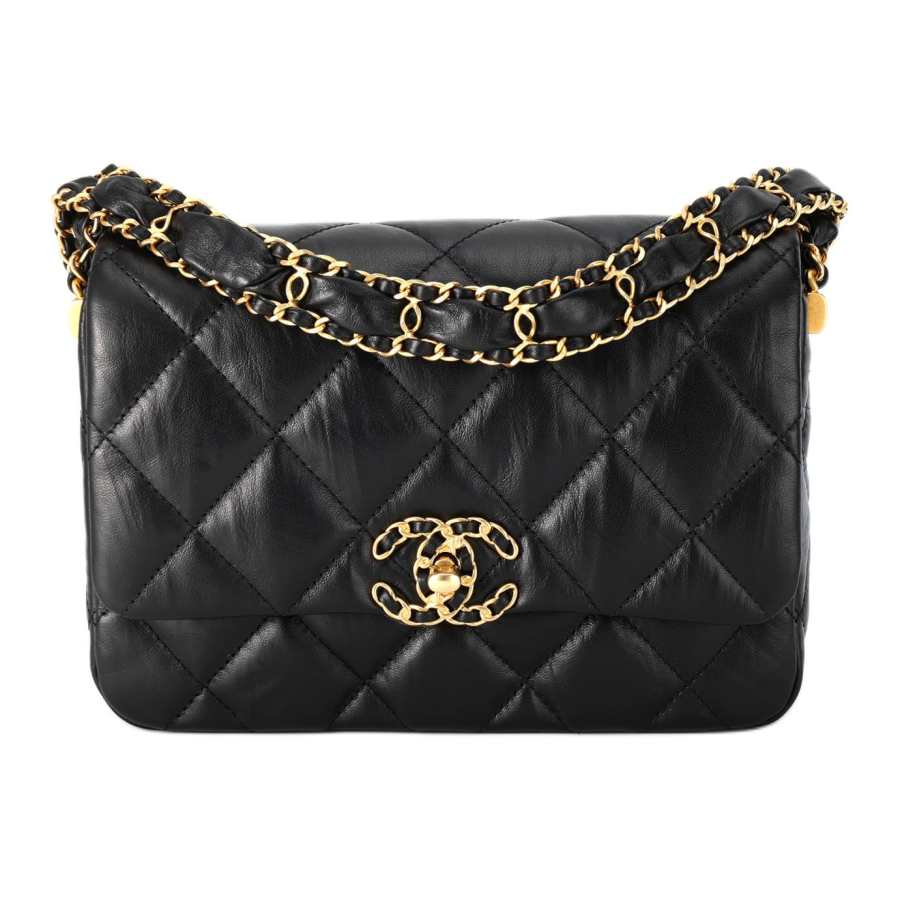 CHANEL Cow Leather Shoulder Bag, Crossbody Bag Women's Black
