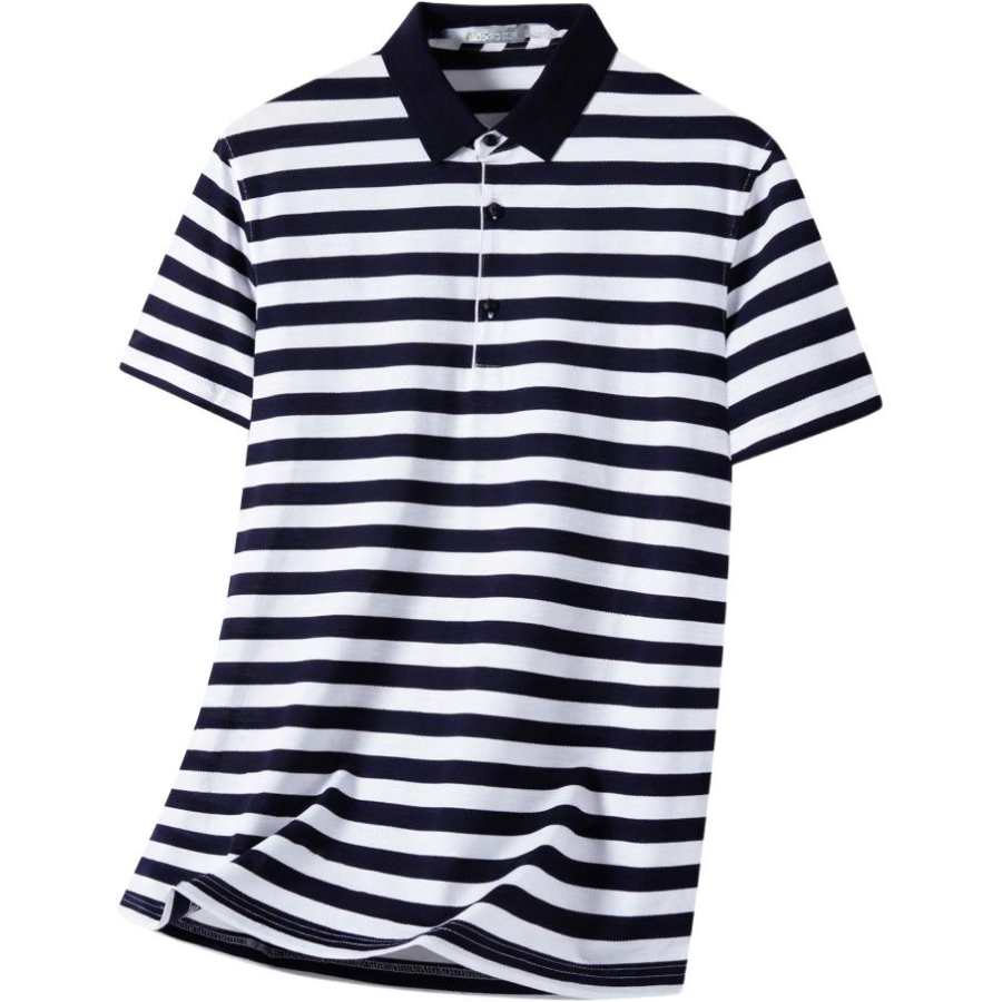 Hodo Polo Shirts Men's White Lapel Thin Straight Fit