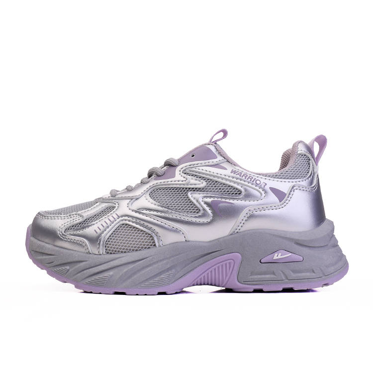 Warrior Low top Chunky Sneakers Women's Gray Silver Purple