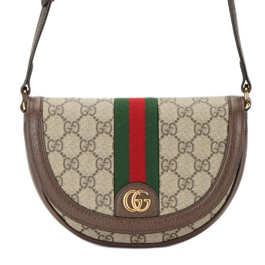 GUCCI Ophidia Canvas With Leather Shoulder Bag, Crossbody Bag Mini Women's Brown