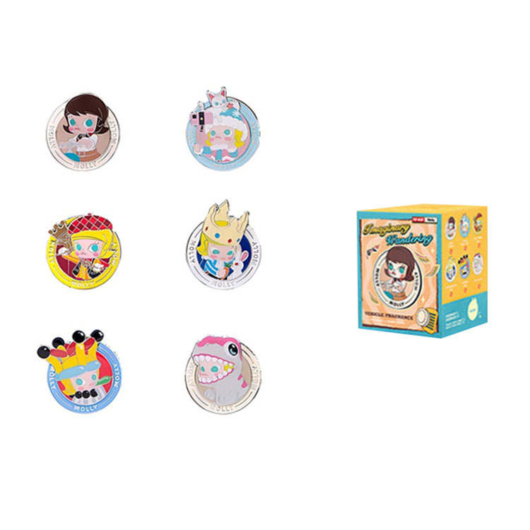 POP MART Molly Fantasy Hobo Memo Collection Car Air Freshener Mystery Boxes Single Mystery Box/Full Box 6 Pcs