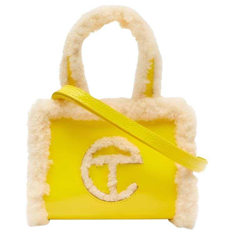 UGG Telfar Collaboration Genuine Leather Shoulder Bag, Crossbody Bag, Handbag Small Women's Yellow