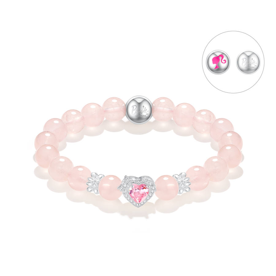 Barbie Pink Crystal Beaded Bracelets Women's