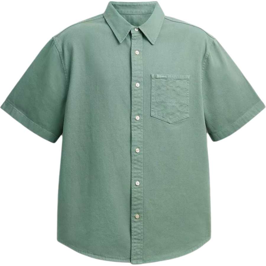 COACH COACH Shirts Men's Green Lapel Moderate
