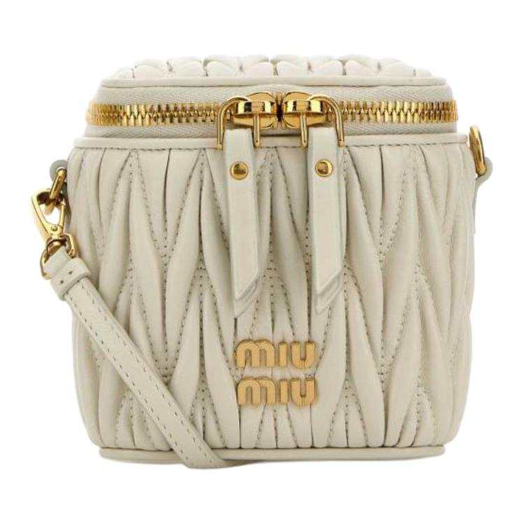 MIU MIU Sheepskin Crossbody Bags Women's Beige