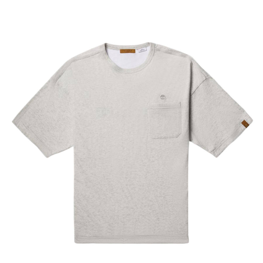 Timberland T Shirts Unisex Ecru Crew Neck Moderate Straight Fit