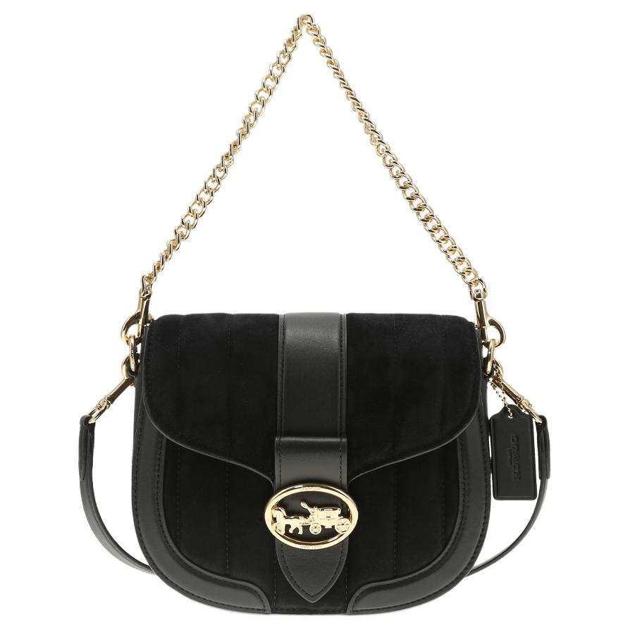 COACH Cow Leather Crossbody Bag, Shoulder Bag Small Women's Black