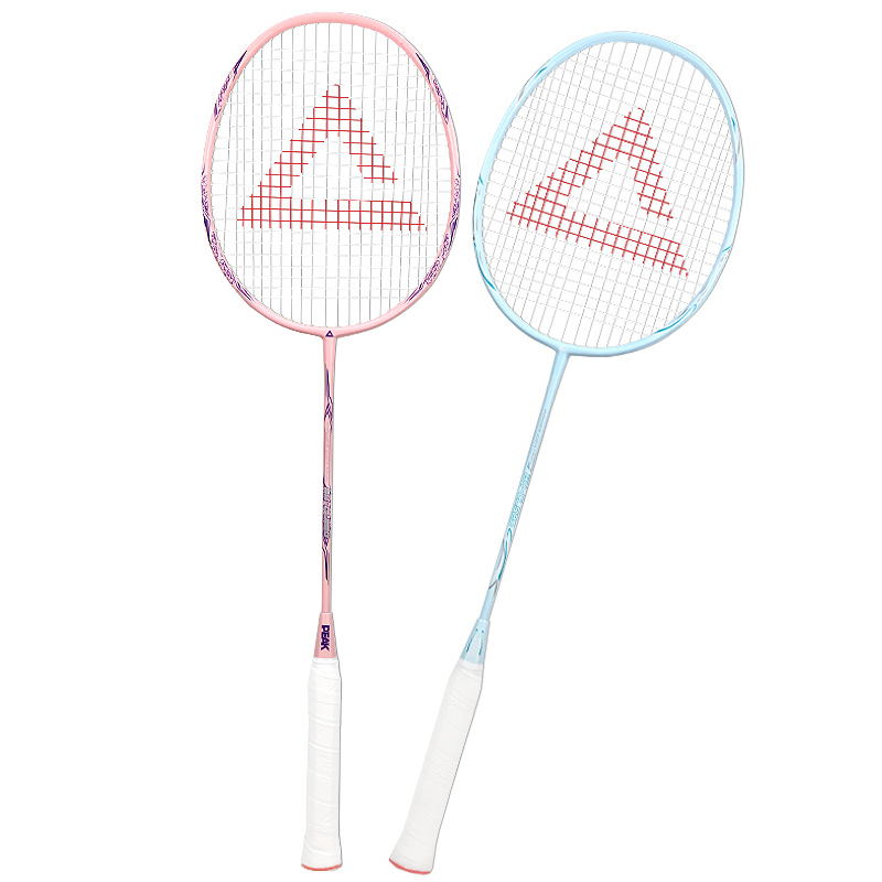 PEAK PEAK Iron Alloy Badminton Rackets Control Type All around Defense Advanced Level Unisex Pink/Blue