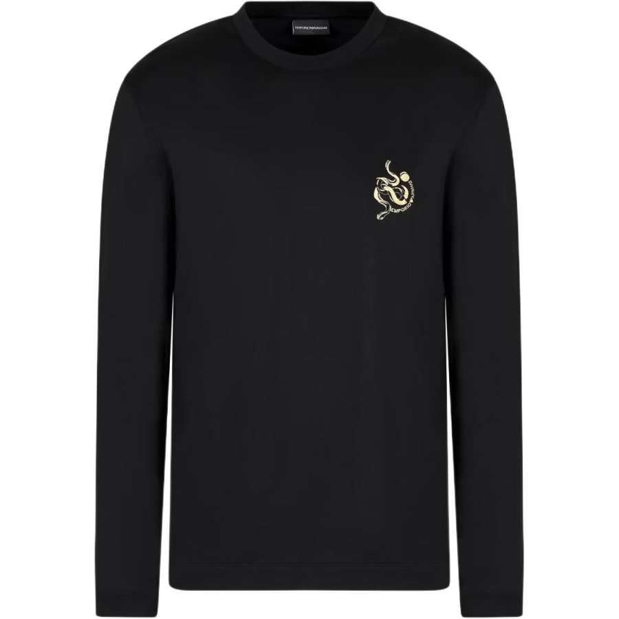 EMPORIO ARMANI T Shirts Men's Black Crew Neck Moderate