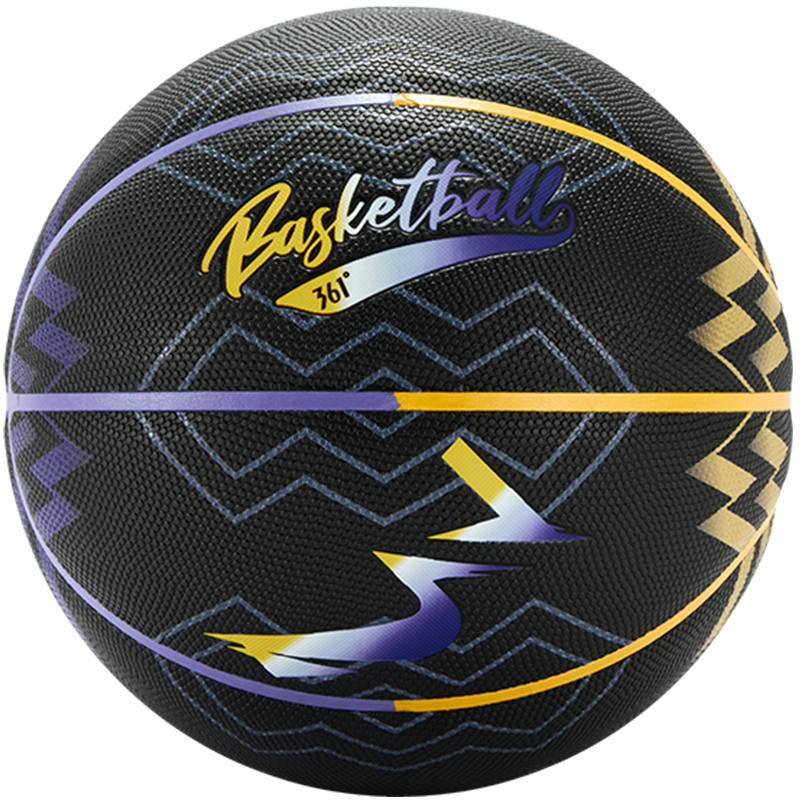 361° Night Ash Pu Basketball Black Purple Yellow Size 7 Ball Competition Unisex China Mainland Version