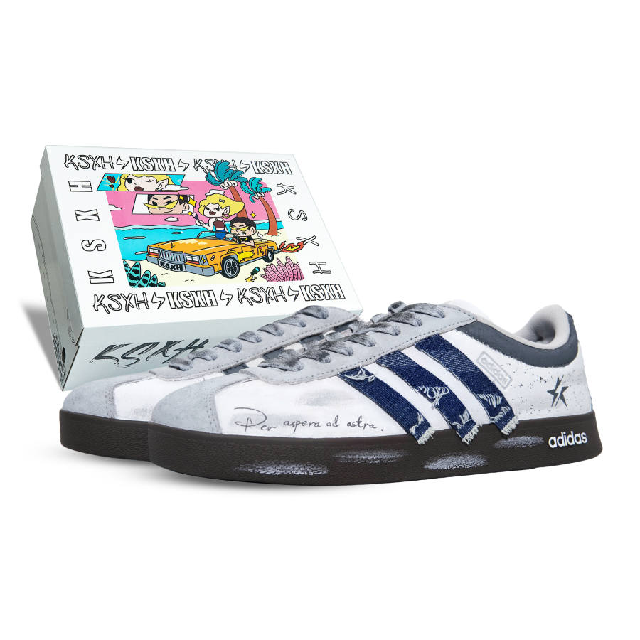 Adidas Adidas VL COURT 2.0 Abrasion Resistant Abrasion Resistant Low top Skateboard Shoes Unisex Gray White