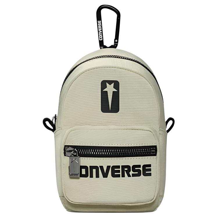 Rick Owens DRKSHDW Letter Print Zip Closure Crossbody Bags Unisex Beige