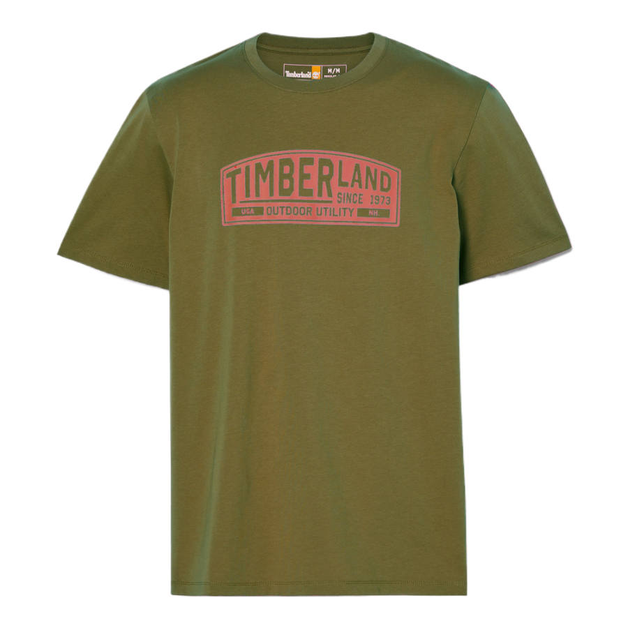 Timberland T Shirts Men's Olive Green Crew Neck Moderate Straight Fit