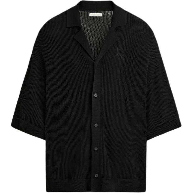 ZARA Shirts Men's Black Cuban Collar Moderate
