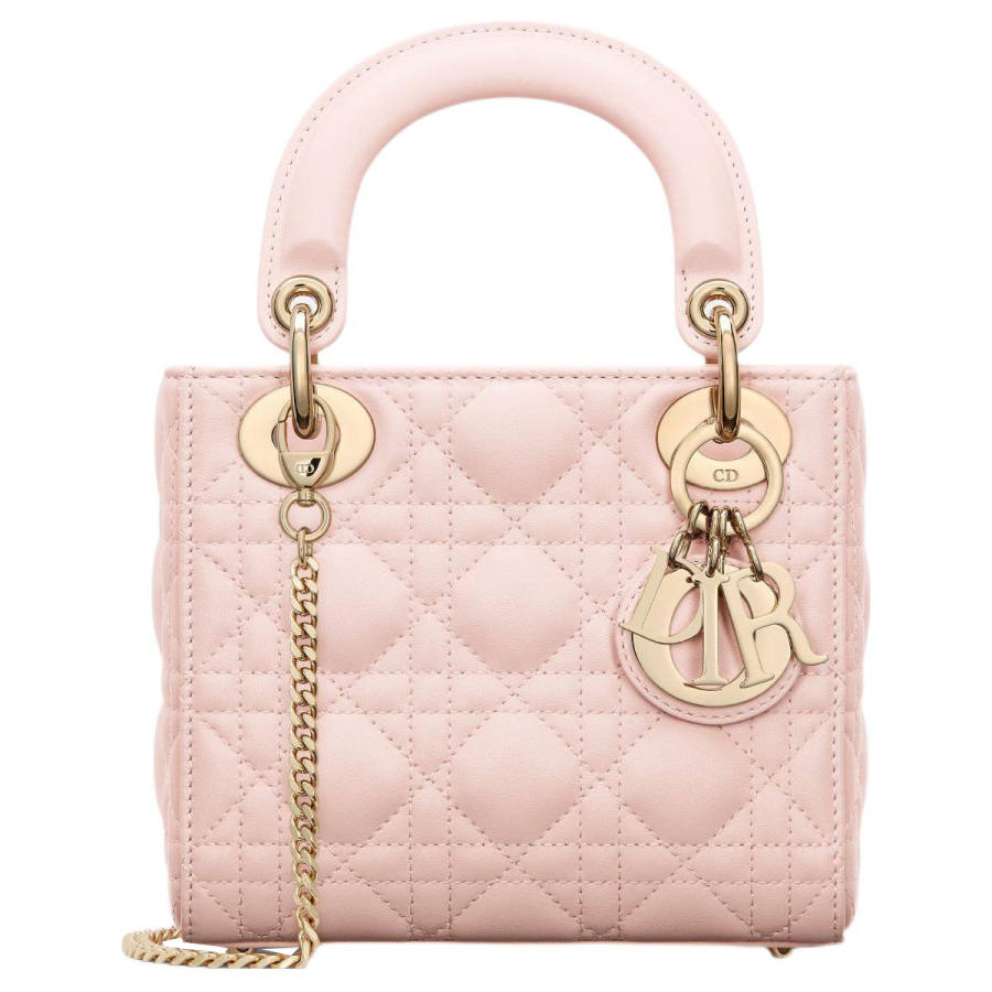 DIOR Lady Dior Sheepskin Handbag Crossbody Handbag Mini Women's Rouge Pink