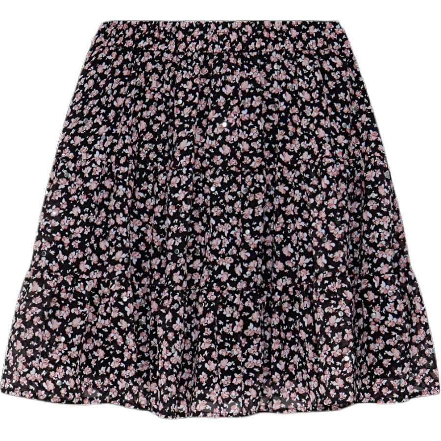 MICHAEL KORS MICHAEL MICHAEL KORS Studded Floral Print Georgette Tiered Skirt