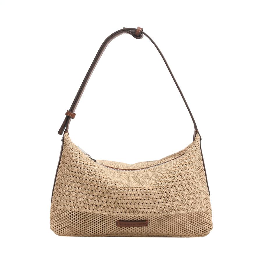 PAYOT Synthetic Leather Shoulder Bag, Crossbody Bag Regular Women's Beige/Sea Salt Blue
