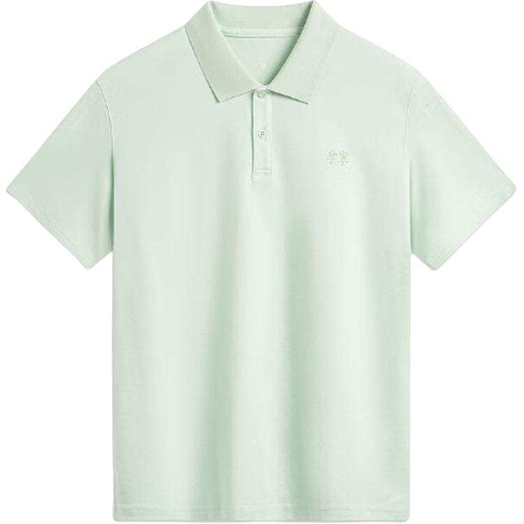 Li-Ning Li Ning Polo Shirts Men's Light Green Polo Collar Moderate Straight Fit