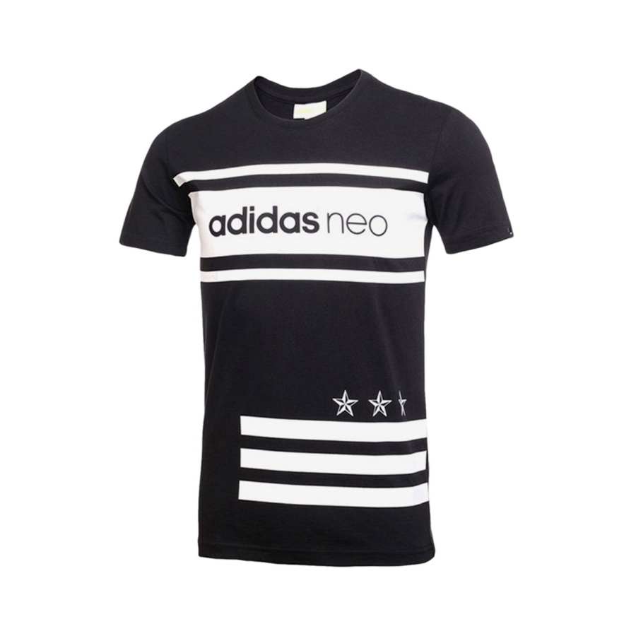 Adidas Neo T Shirts Men's Black Crew Neck Moderate