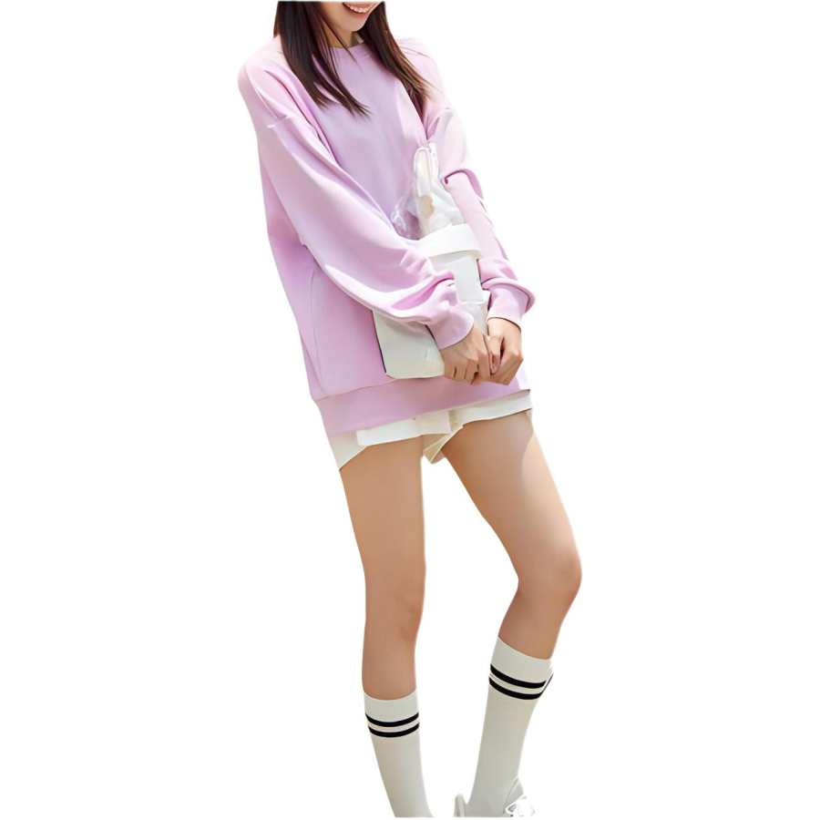 ANTA Life Collection Sweatshirts Women's Pink Crew Neck Moderate Regular