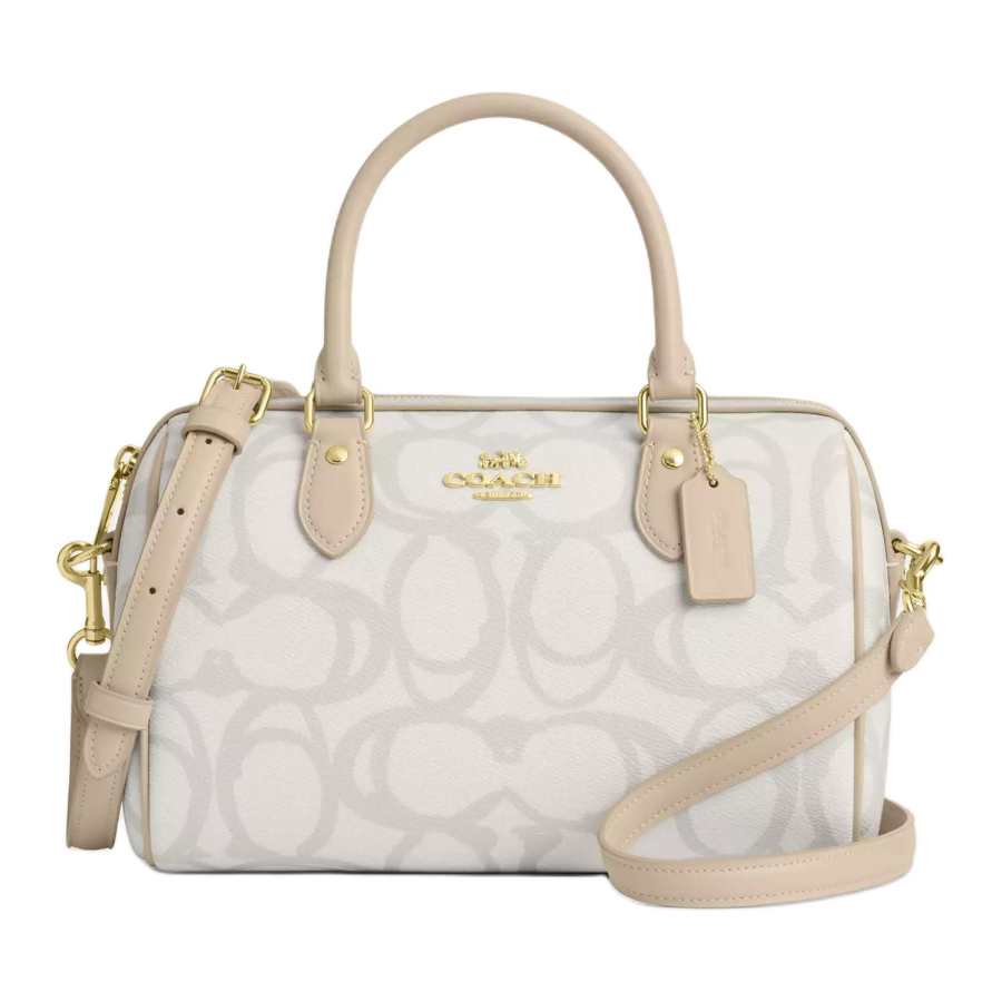 COACH COACH RowanSATCHEL Coated Canvas Handbag Medium Women's Ivory