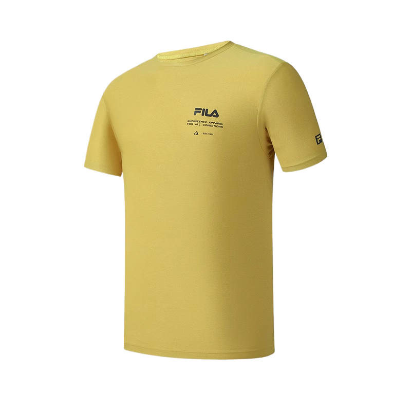 FILA Explorer T Shirts Men's Golden Autumn Crew Neck Moderate