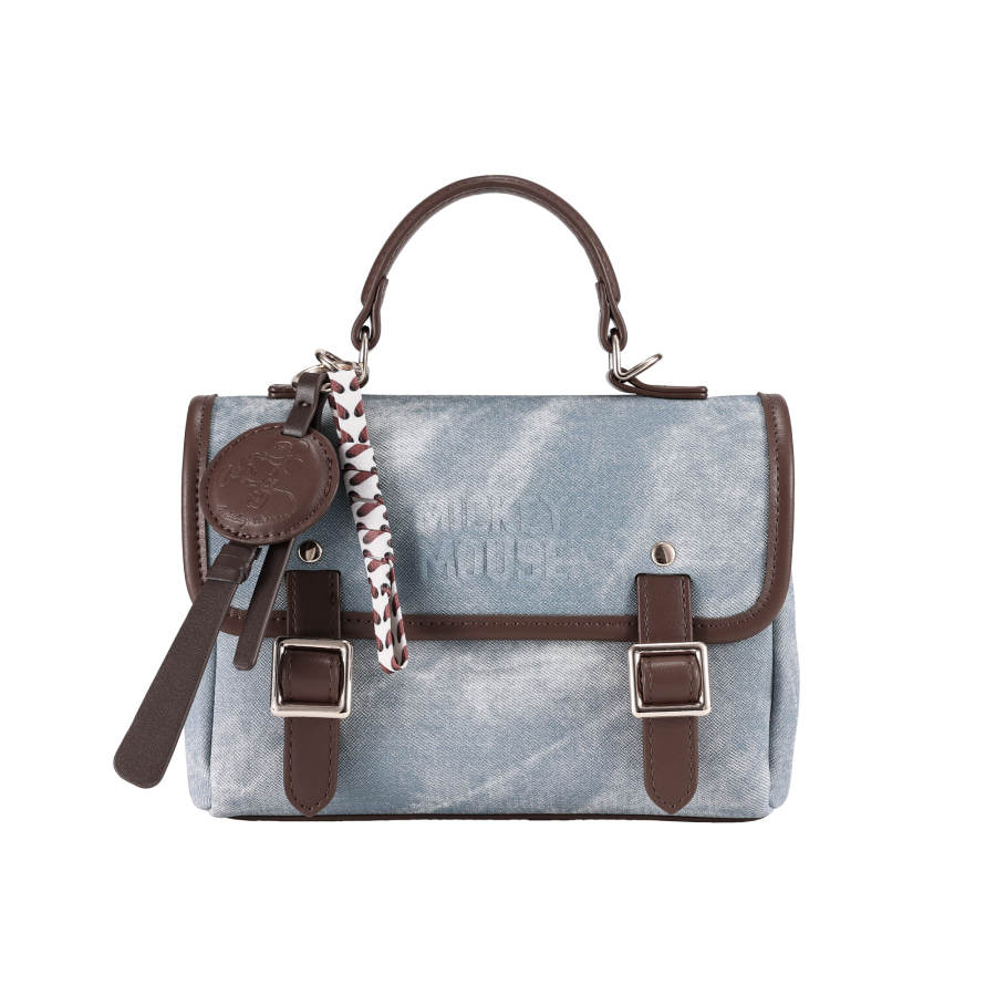 Disney Mickey Mouse Pu Double Shoulder Crossbody Handbag Regular Women's Denim Blue