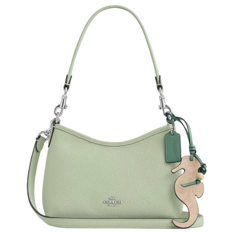 COACH Laurel Leather Shoulder Bag Small Women's Light Pistachio