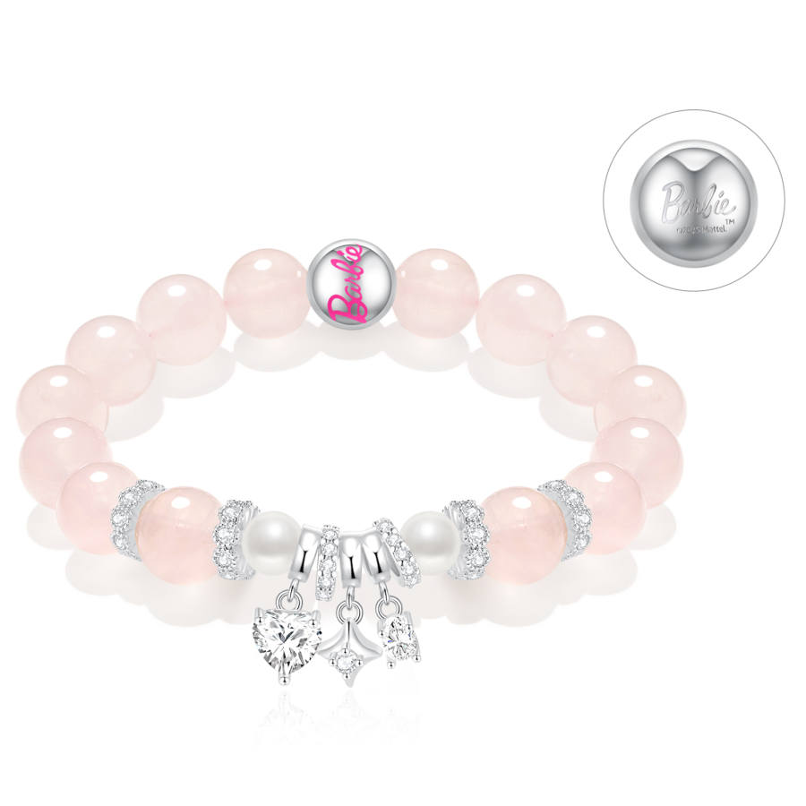 Barbie Pink Crystal Beaded Bracelets Women's