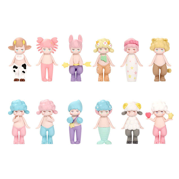 POP MART POP MART Pansum Satyr Rory Constellation Collection Mystery Boxes Whole Set 12 Pcs