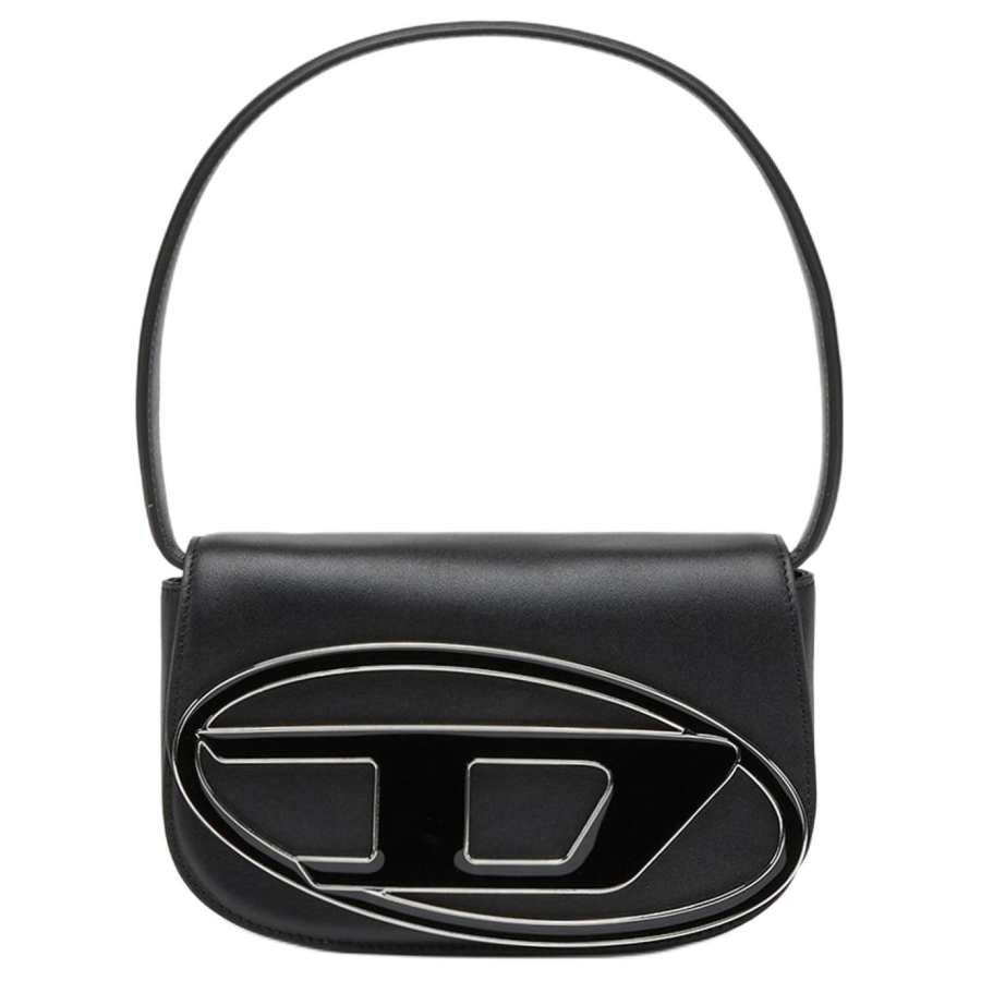 DIESEL DIESEL 1DR-Iconic Nappa Leather Shoulder Bag Black