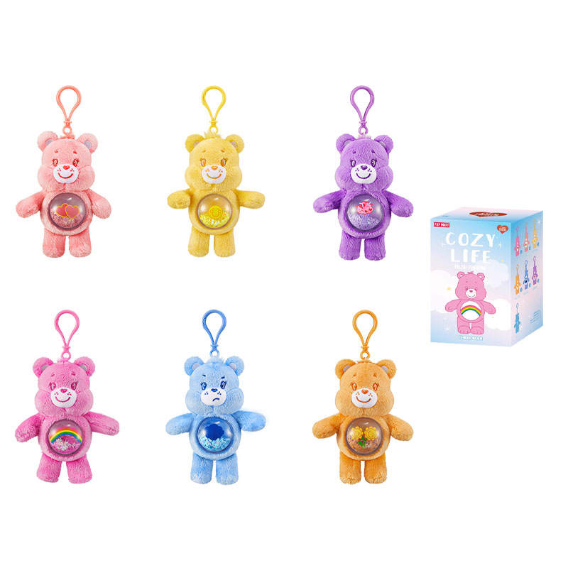 POP MART Care Bears Cozy Life Sand Plush Charm Mystery Boxes Single Mystery Box/Full Box 6 Pcs