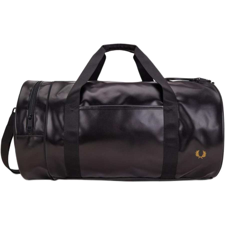 FRED PERRY 35L Polyester Travel Bag Unisex Black Gold