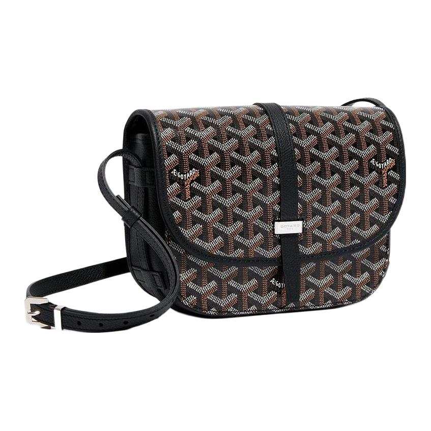 GOYARD Belvédère Canvas With Leather Flap Messenger Bag Shoulder Bag, Crossbody Bag Small Unisex Multicolor