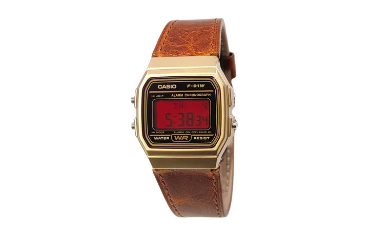 CASIO CASIO Custom Collection Quartz Movement Genuine Leather Strap Watch Men's Watches Black Dial