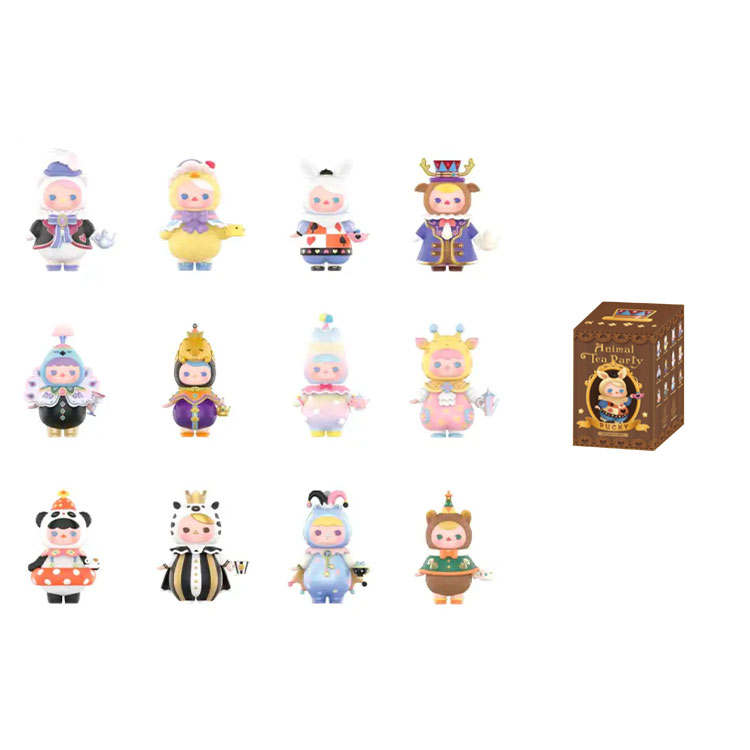 POP MART PUCKY Animal Tea Party Collection Mystery Boxes Single Mystery Box/Whole Box 12 Pcs