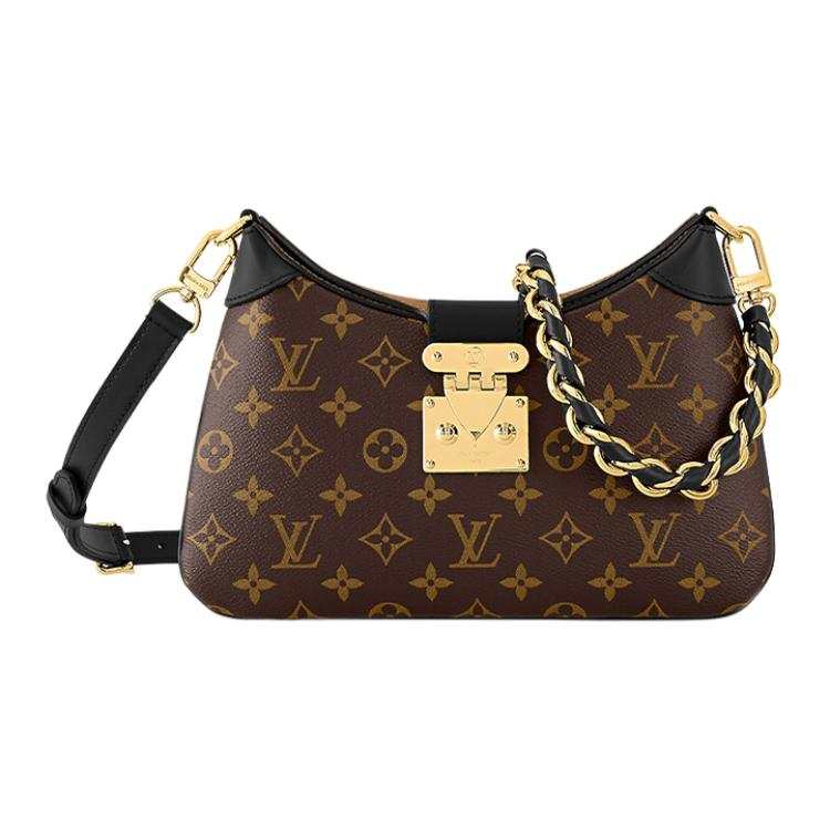 LOUIS VUITTON Coated Canvas With Cow Leather Trim Croissant Bag, Portable Crossbody Bag, Shoulder Bag Women's Brown