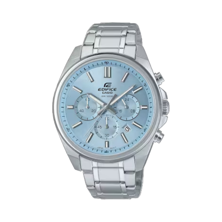 CASIO CASIO EDIFICE 30m Water Resistant Quartz Movement Stainless Steel Strap Watch Unisex Blue Dial