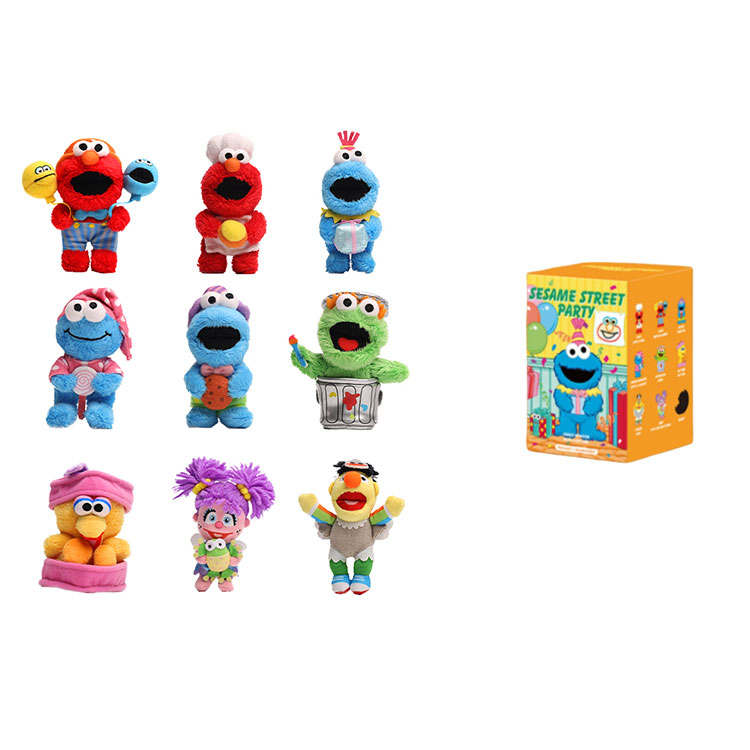 POP MART Sesame Street Characters Plush Charm Mystery Boxes Single Mystery Box/Full Box 9 Pcs