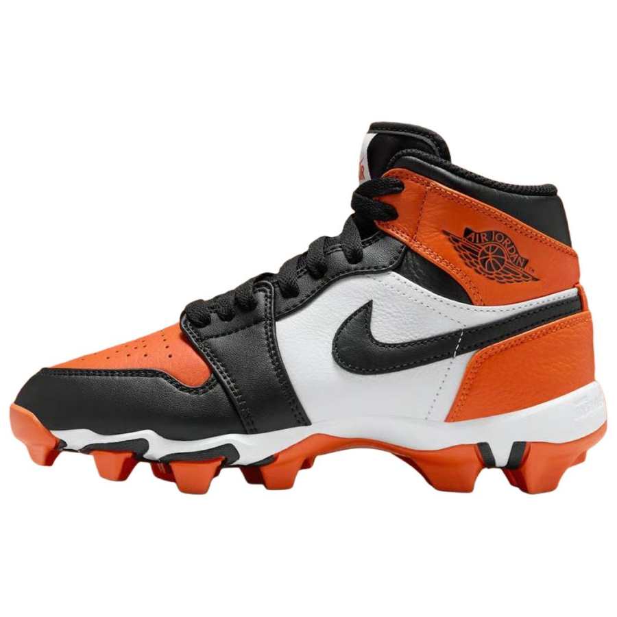 Jordan Jordan Air Jordan 1 Abrasion Resistant Soccer Shoes Men's White Black Orange