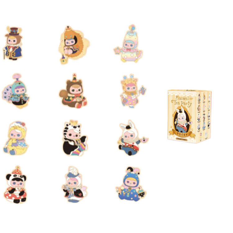 POP MART Pucky Animal Tea Party Collection Pucky Mystery Boxes Single Mystery Box/Whole Box 12 Pcs