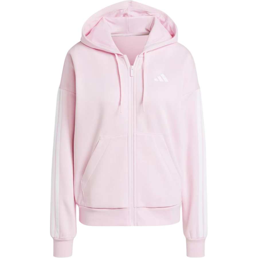 Adidas Adidas Free Shipping With AdiClub Essentials 3 Stripes Full Zip Fleece Hoodie