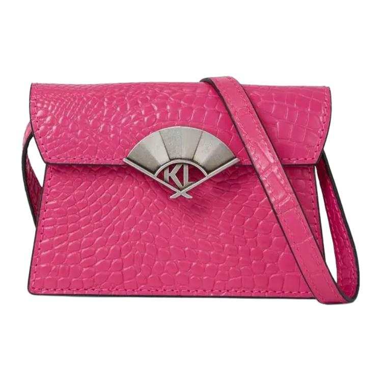 KARL LAGERFELD / Karl Lagerfeld Jeans Cow Leather Shoulder Bag Medium Women's Rose Red