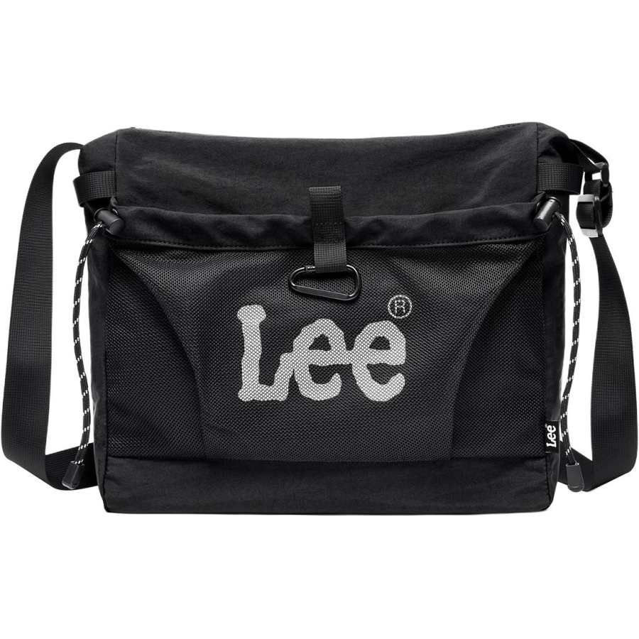 Lee Fabric Business Travel Crossbody Bag For Men Unisex Obsidian Black/Gray Green
