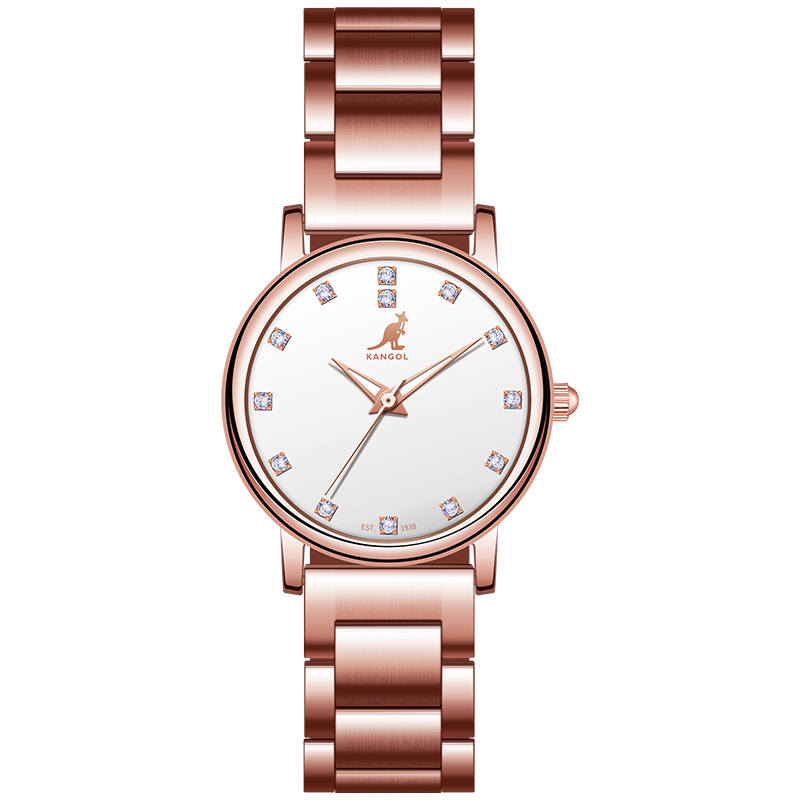 KANGOL Quartz Movement Stainless Steel Watchband Watch Women's Watch White Dial